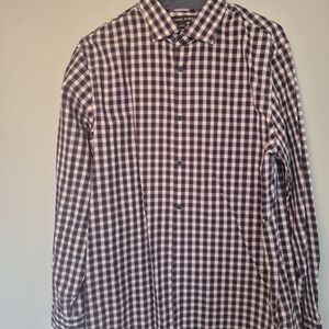 Michael Kors Purple and White Checkered Shirt